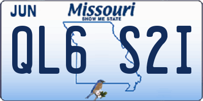 MO license plate QL6S2I