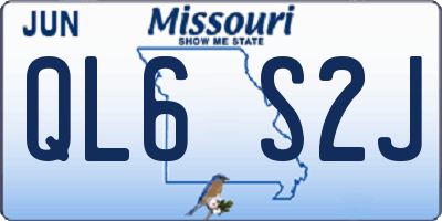 MO license plate QL6S2J