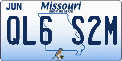 MO license plate QL6S2M