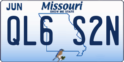 MO license plate QL6S2N