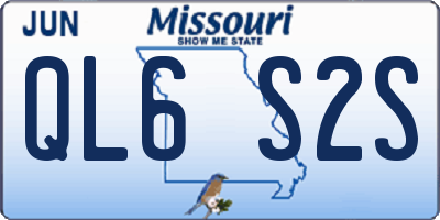 MO license plate QL6S2S