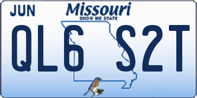 MO license plate QL6S2T