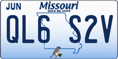 MO license plate QL6S2V