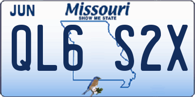 MO license plate QL6S2X