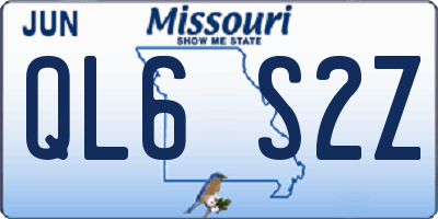 MO license plate QL6S2Z