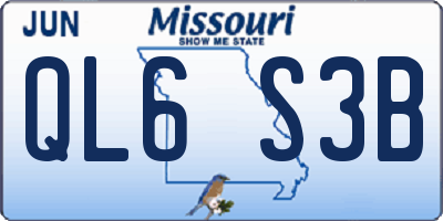 MO license plate QL6S3B