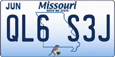 MO license plate QL6S3J