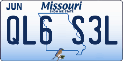 MO license plate QL6S3L