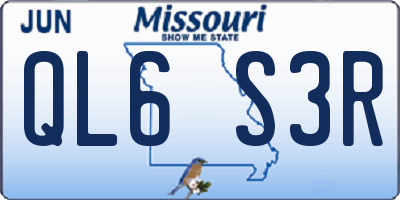 MO license plate QL6S3R
