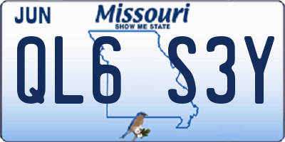 MO license plate QL6S3Y