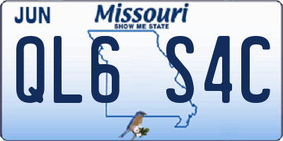 MO license plate QL6S4C