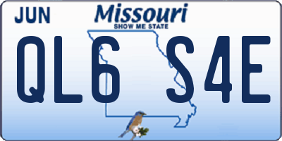 MO license plate QL6S4E