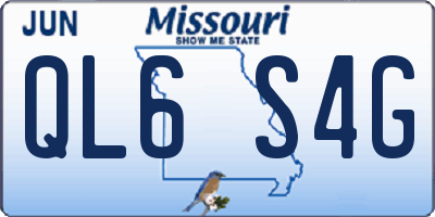 MO license plate QL6S4G