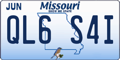 MO license plate QL6S4I