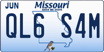 MO license plate QL6S4M