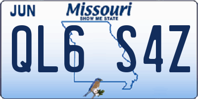 MO license plate QL6S4Z