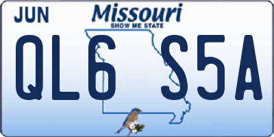 MO license plate QL6S5A
