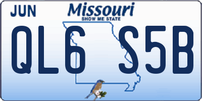 MO license plate QL6S5B