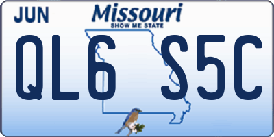 MO license plate QL6S5C