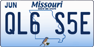 MO license plate QL6S5E