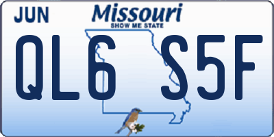 MO license plate QL6S5F