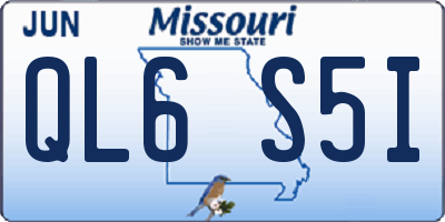 MO license plate QL6S5I