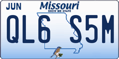 MO license plate QL6S5M
