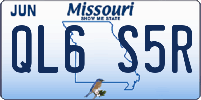 MO license plate QL6S5R