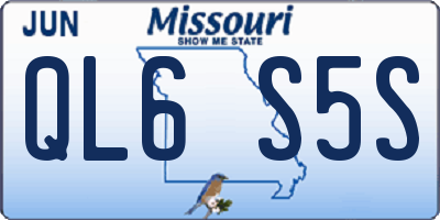 MO license plate QL6S5S