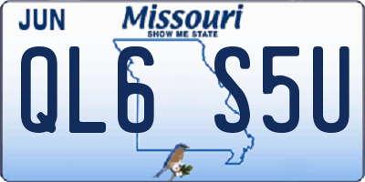 MO license plate QL6S5U