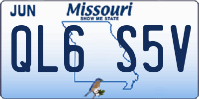 MO license plate QL6S5V