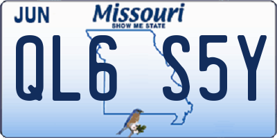 MO license plate QL6S5Y
