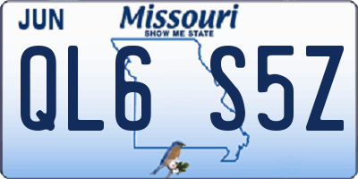 MO license plate QL6S5Z