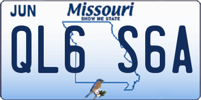 MO license plate QL6S6A