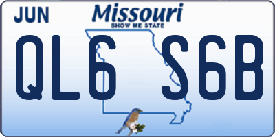 MO license plate QL6S6B