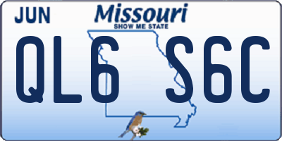 MO license plate QL6S6C