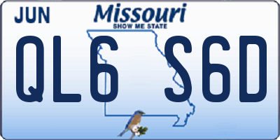 MO license plate QL6S6D