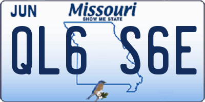 MO license plate QL6S6E