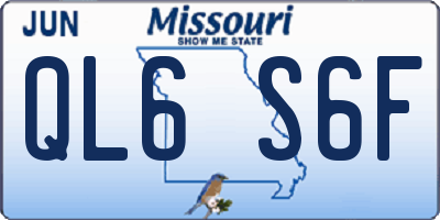 MO license plate QL6S6F