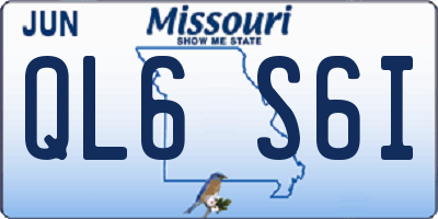 MO license plate QL6S6I