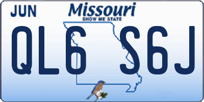 MO license plate QL6S6J