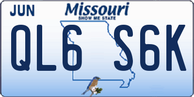 MO license plate QL6S6K