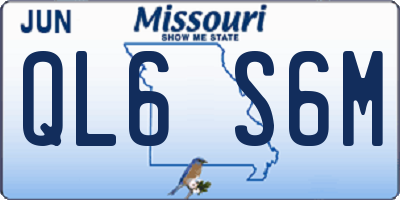 MO license plate QL6S6M