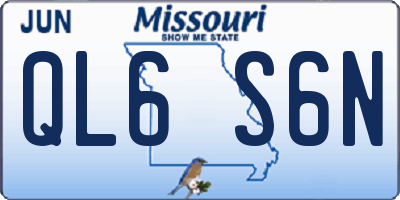 MO license plate QL6S6N