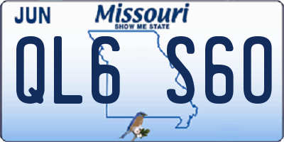 MO license plate QL6S6O