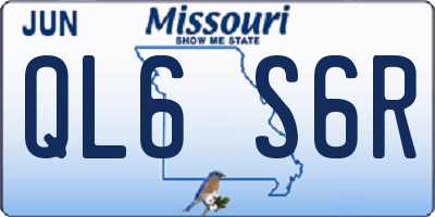 MO license plate QL6S6R