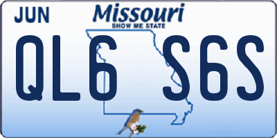 MO license plate QL6S6S