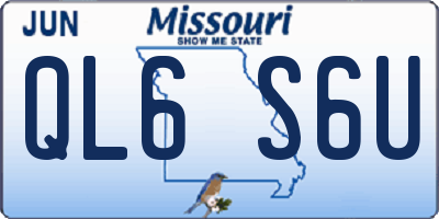 MO license plate QL6S6U