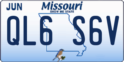 MO license plate QL6S6V