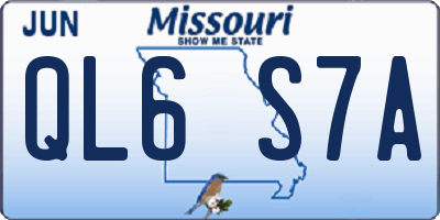 MO license plate QL6S7A
